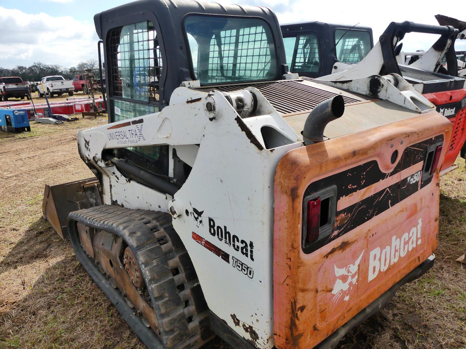 2014 Bobcat T550 Skid Steer, s/n AJZV11084: Rubber Tracks, 68in. Bkt., Mete