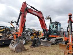 2019 Kubota KX080-4 Midi Excavator, s/n 47439: C/A, Thumb, Extra Bkt., Mete