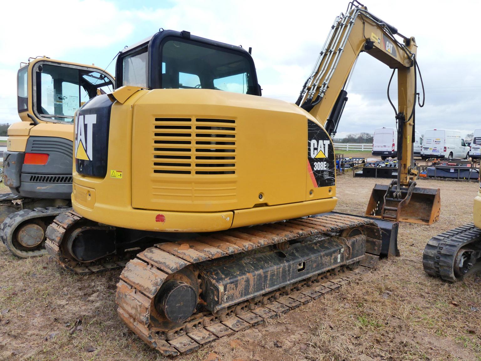 2018 Cat 308E Midi Excavator, s/n FJX11245: C/A, Hyd. Thumb, Meter Shows 24