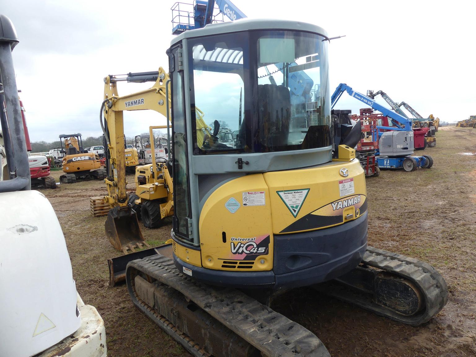 2013 Yanmar VIO45 Mini Excavator, s/n 58510: Cab, Meter Shows 1817 hrs