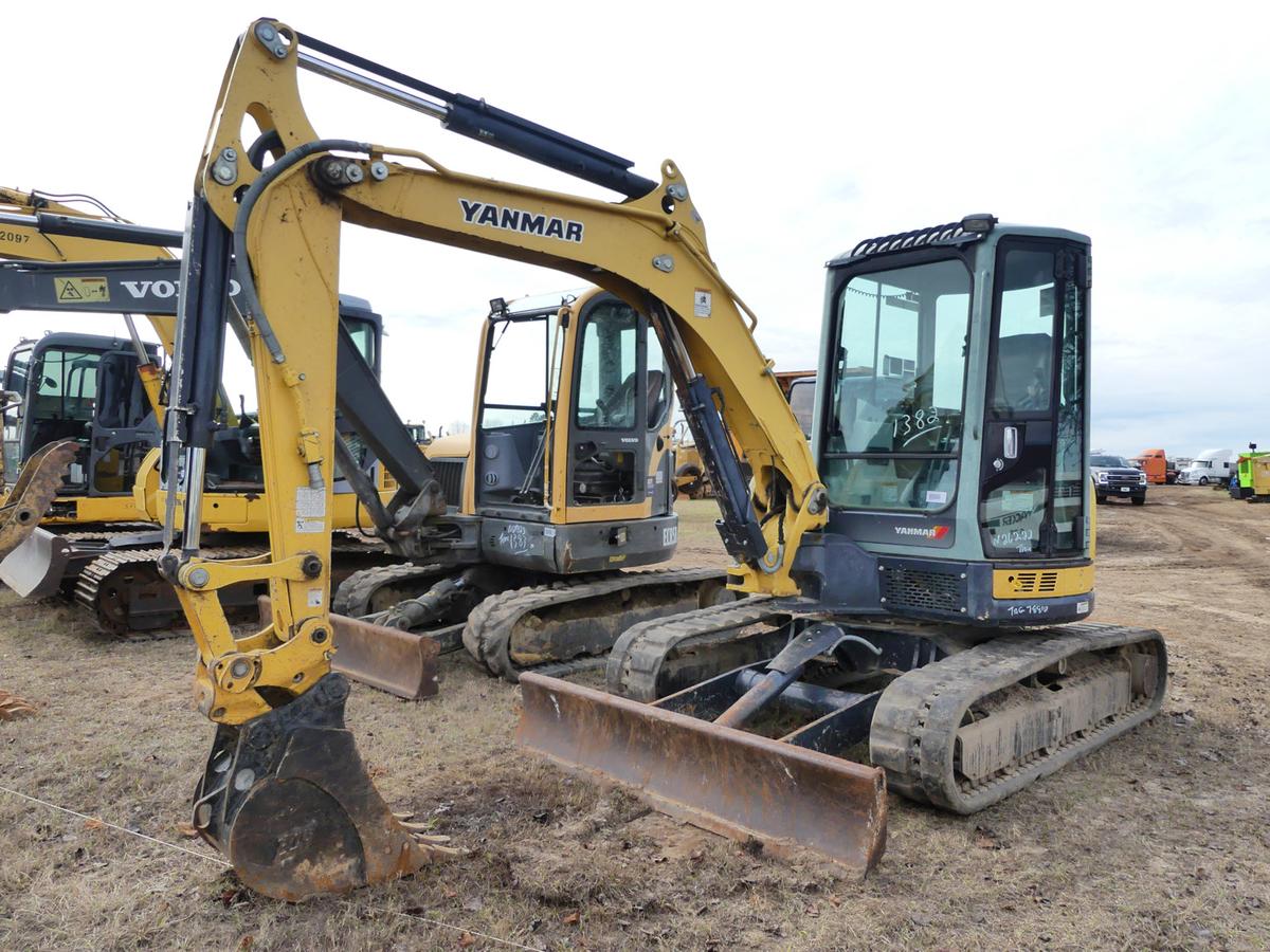 2013 Yanmar VIO45 Mini Excavator, s/n 58510: Cab, Meter Shows 1817 hrs