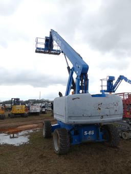 Genie S65 Manlift, sn S6013-25315: Welder Ready, Meter Shows 3518 hrs