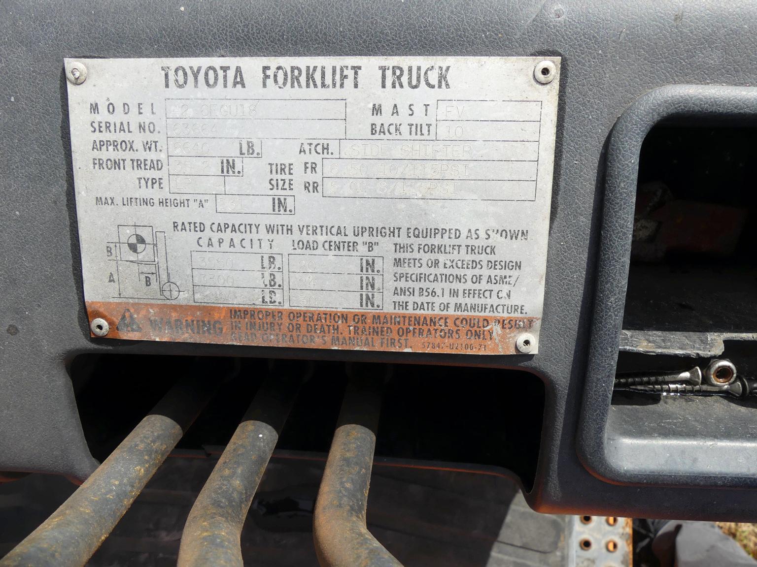 Toyota Forklift, s/n D702743 (Salvage): Electrical Issue