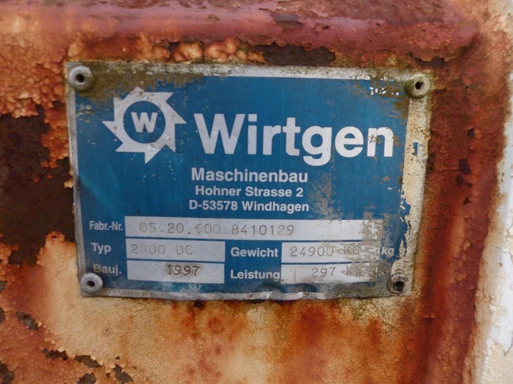 Wirtgen W200DC Milling Machine, s/n 8410129: Meter Shows 6133 hrs