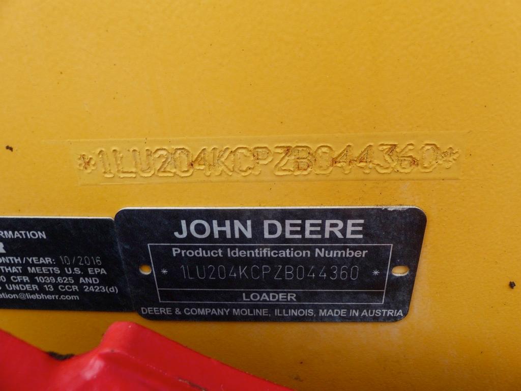 John Deere 204K Rubber-tired Loader, s/n 044360