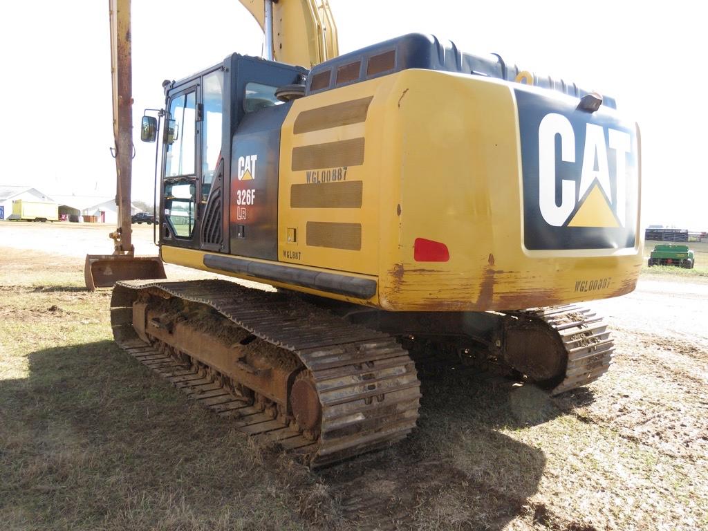 2016 Cat 326FL Excavator, s/n WGL00887: Long Reach, Meter Shows 4571 hrs