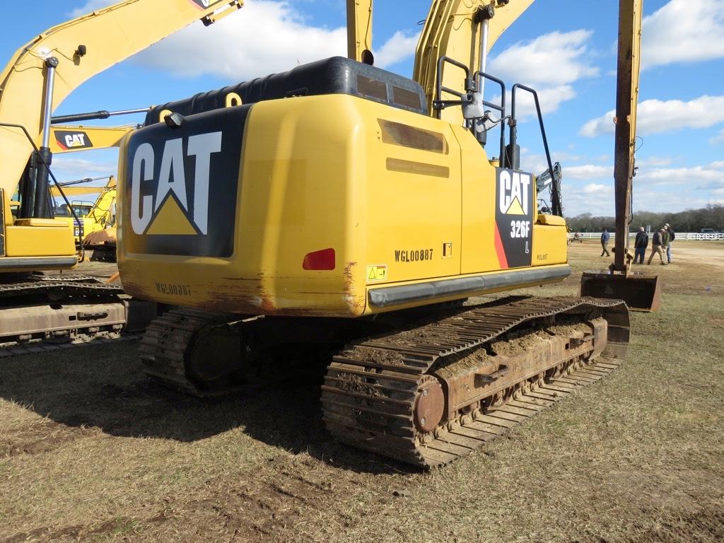 2016 Cat 326FL Excavator, s/n WGL00887: Long Reach, Meter Shows 4571 hrs