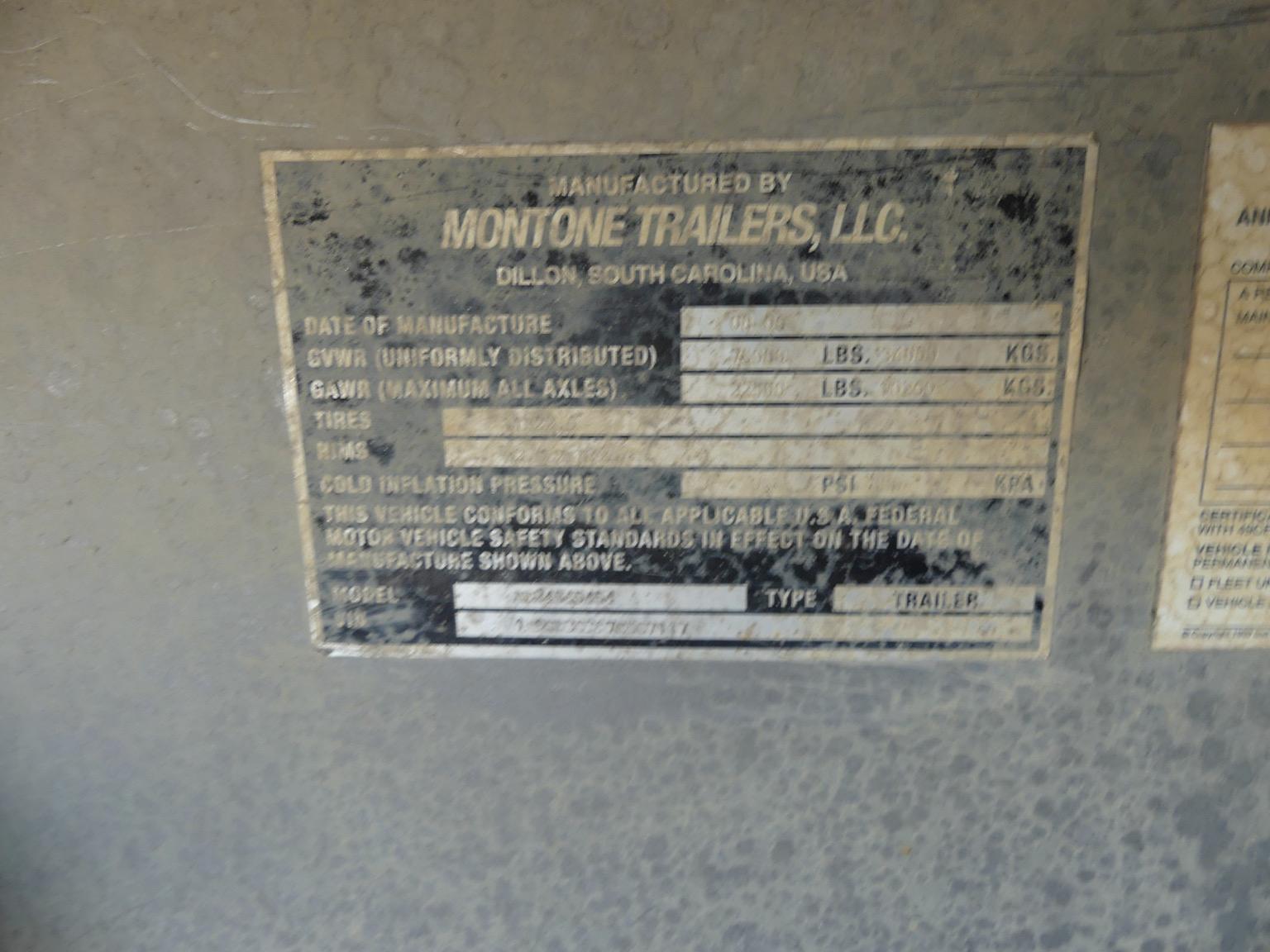 Montone Dump Trailer, s/n 192D302970567117