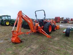 2014 Kubota MX7400D MFWD Tractor, s/n 53531: Loader w/ Bkt. & Forks, Backho