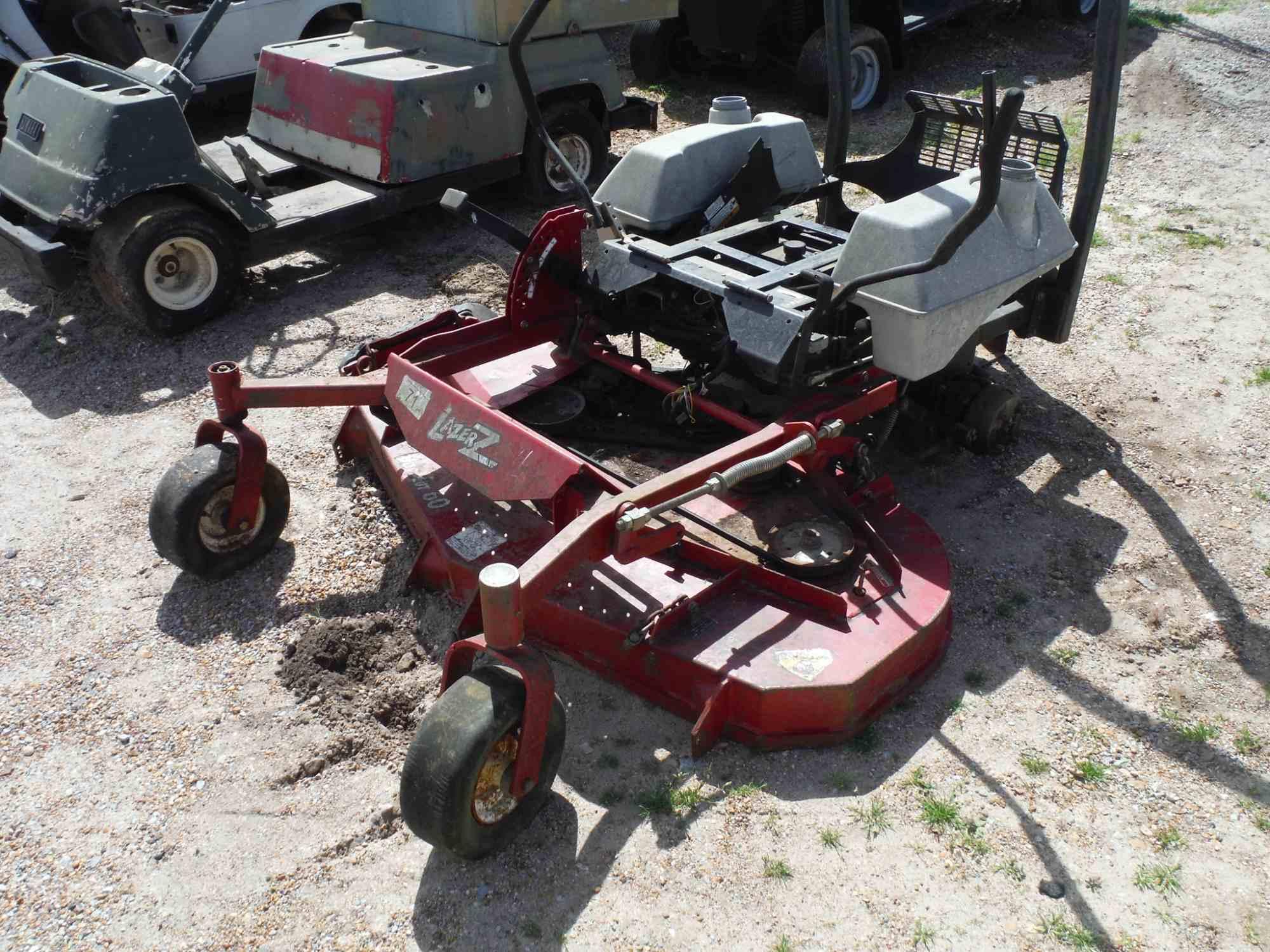 Exmark LazerZ Mower, s/n 721081 (Salvage): No Motor, 60" Deck