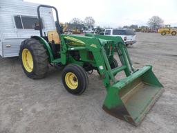 John Deere 5105 Tractor, s/n LV5105B112593: 2WD, JD 522 Loader w/ Bkt., Dra