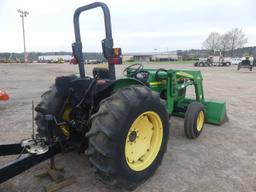 John Deere 5105 Tractor, s/n LV5105B112593: 2WD, JD 522 Loader w/ Bkt., Dra