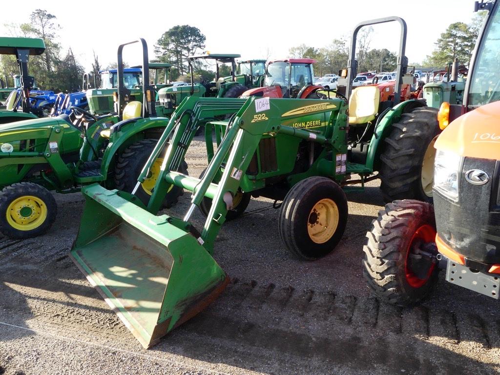 John Deere 5105 Tractor, s/n LV5105B112593: 2WD, JD 522 Loader w/ Bkt., Dra