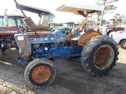 Ford 3600 Tractor, s/n G512951: Rollbar Canopy, Drawbar, Lift Arms, Meter S