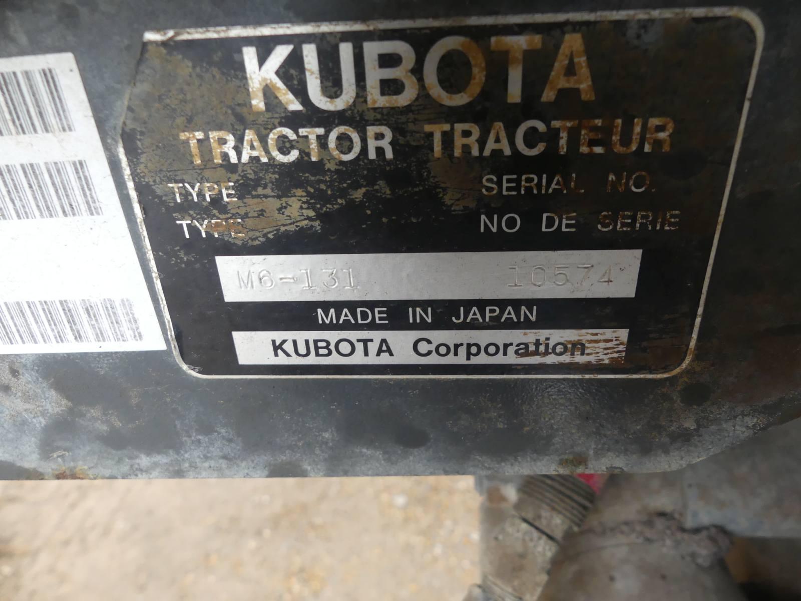 Kubota M6-131 MFWD Tractor, s/n 10574: Encl. Cab, Drawbar, 3PH, PTO, 3 Hyd