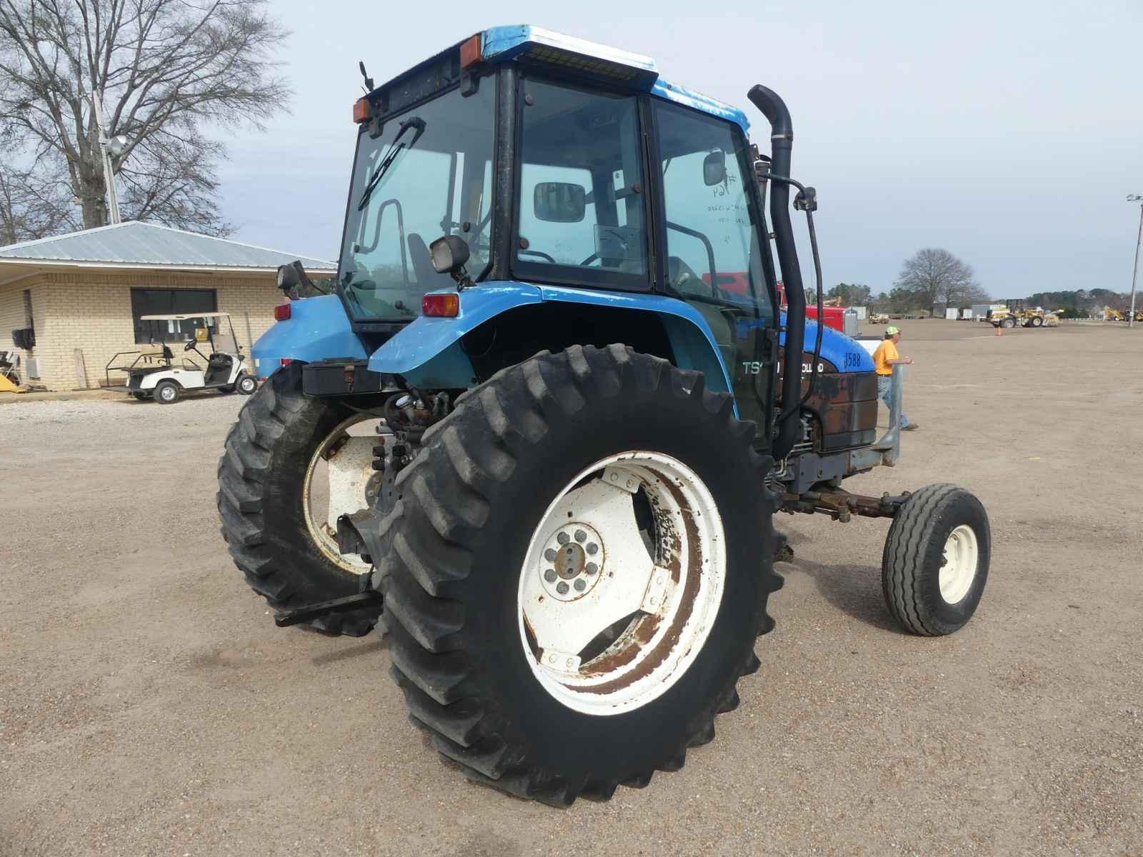 New Holland TS110 Tractor, s/n 144976B: 2wd, Cab, Drawbar, PTO, 2 Hyd Remot