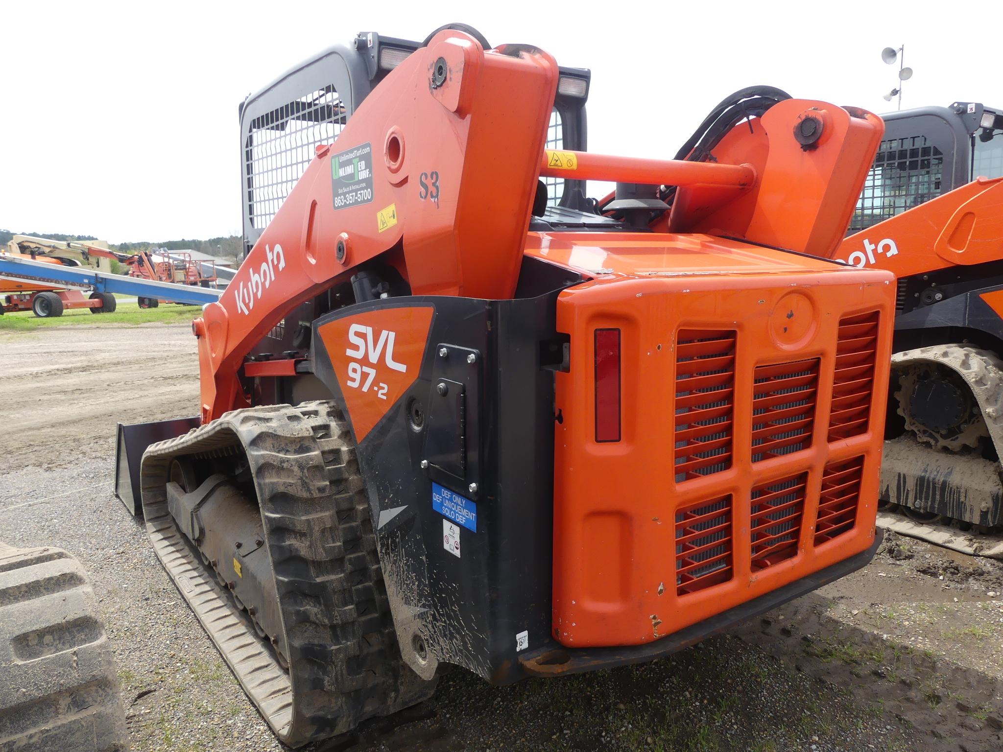 2022 Kubota SVL97-2 Skid Steer, s/n KBCZ064CPN1D69581: Canopy, 78" Bkt., Ru