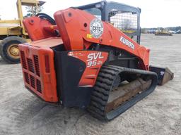 2017 Kubota SVL95-2S Skid Steer, s/n 33580: Canopy, GP Bkt., Rubber Tracks,