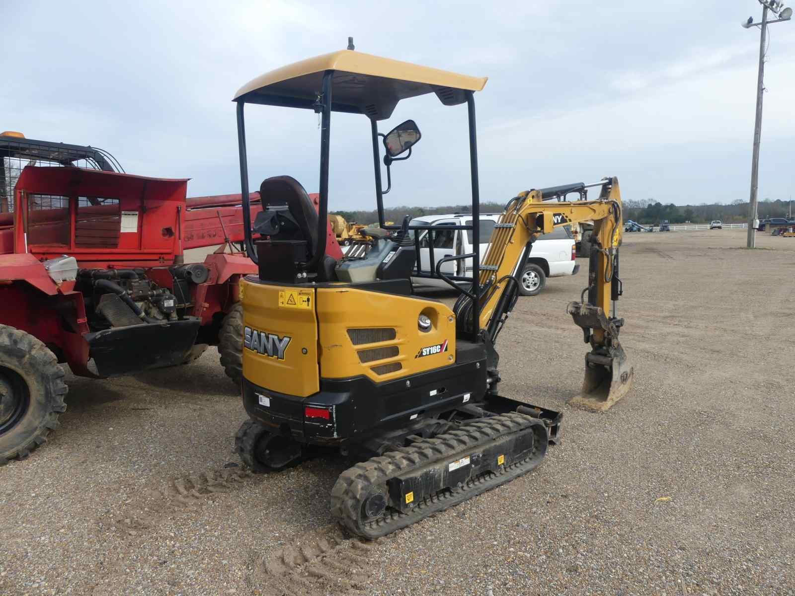 2021 Sany SY16C Mini Excavator, s/n 25158: 4-post Canopy, Hyd. Thumb, Blade