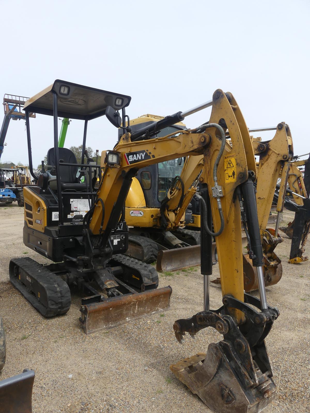 2021 Sany SY16C Mini Excavator, s/n 25158: 4-post Canopy, Hyd. Thumb, Blade