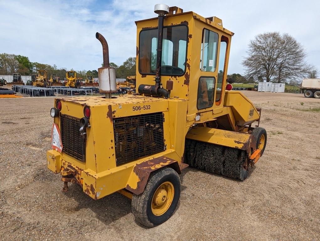 1990 Waldon Sweepmaster Sweeper, s/n 20957: Encl. Cab, 91" Broom, Diesel