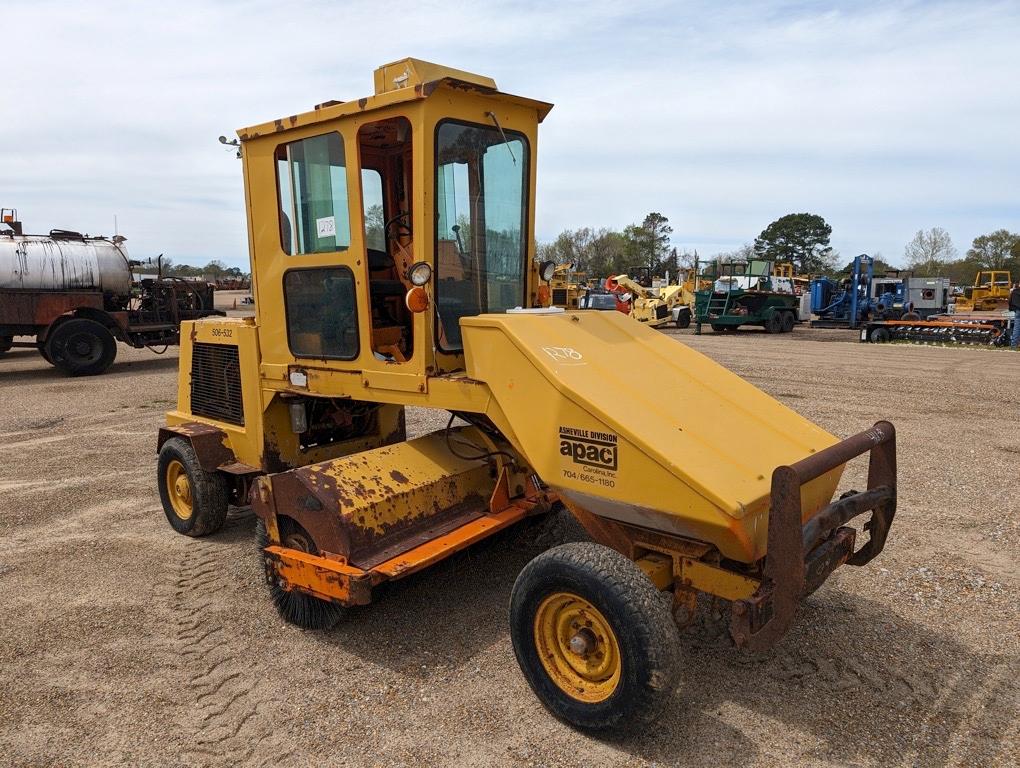 1990 Waldon Sweepmaster Sweeper, s/n 20957: Encl. Cab, 91" Broom, Diesel