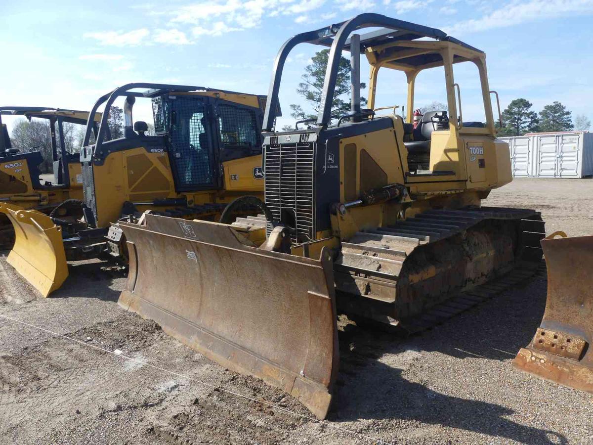 2003 John Deere 700H LGP Dozer, s/n T0700HX915623: Canopy, Sweeps, 6-way Bl