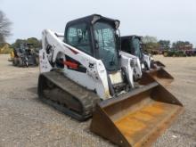 2018 Bobcat T650 Skid Steer, s/n ALJG25997: Encl. Cab, Hyd. QC Bkt., Rubber