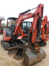 2017 Kubota U35-4 Mini Excavator, s/n 13933: 4-post Canopy, Hyd. Thumb, Ext