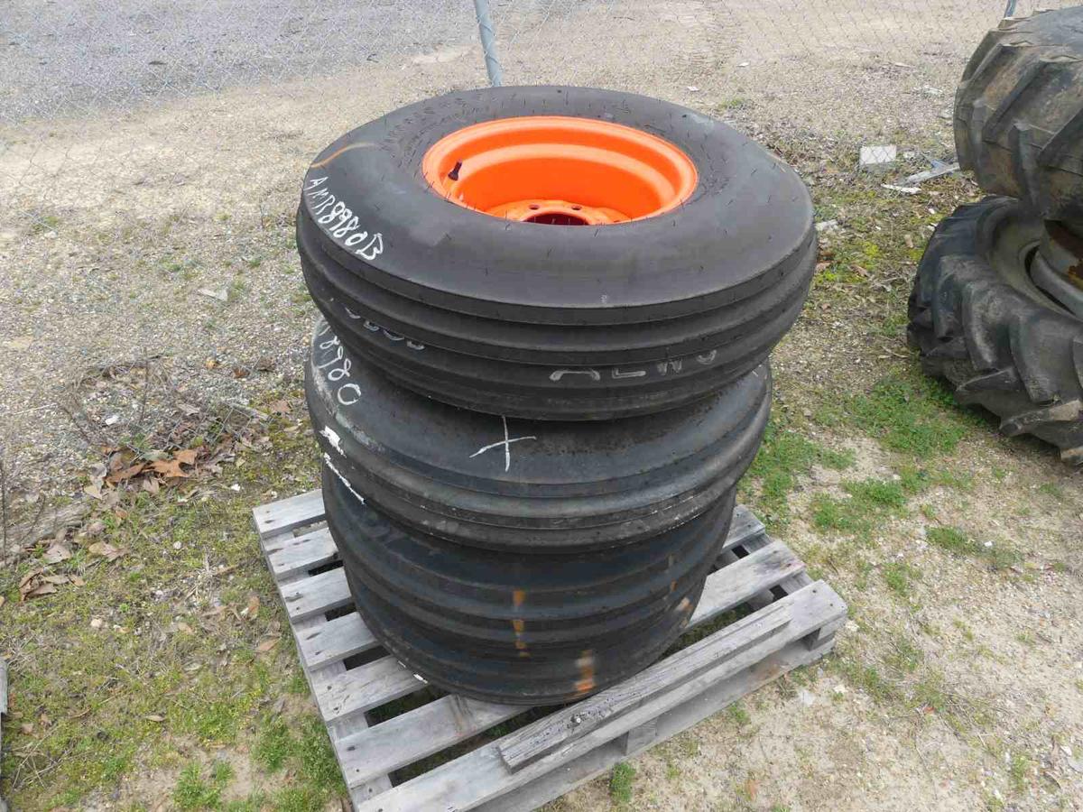 Lot of (4) Firestone 10.00-16 Tires and Kubota Rims