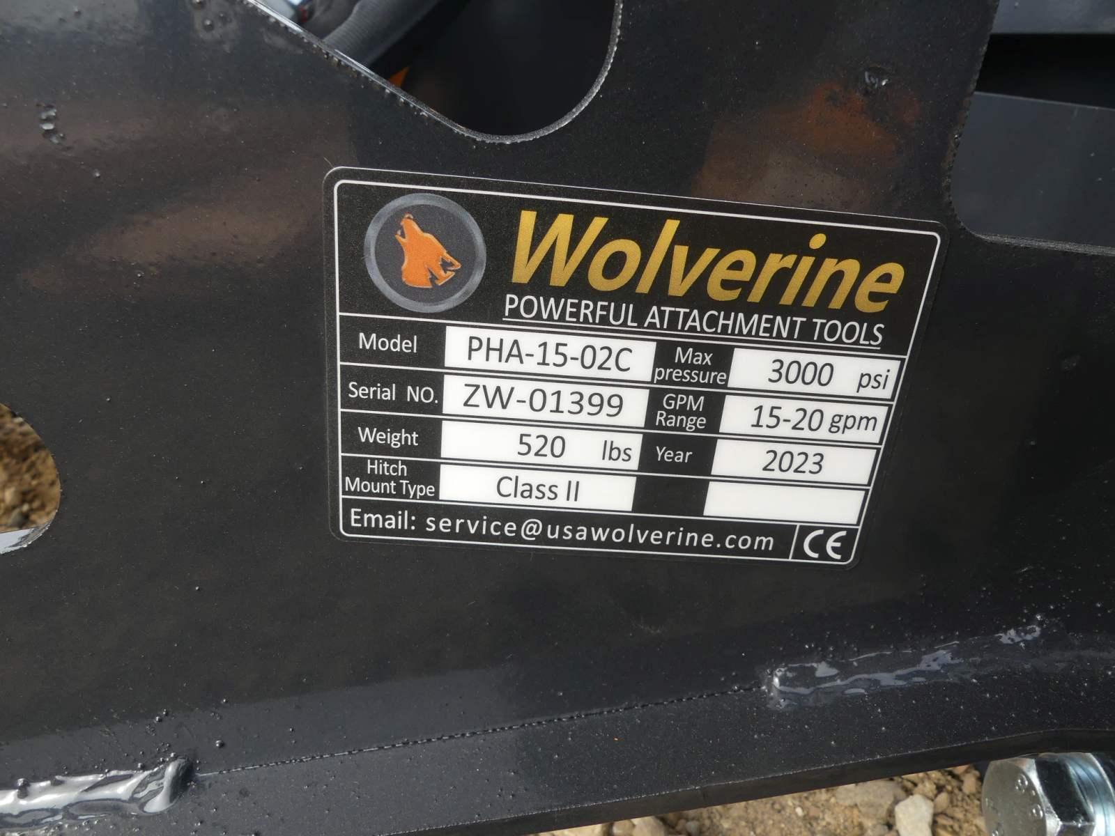 Unused 2023 Wolverine 3-point Hitch Adapter: for Skid Steer, Model PHA-15-0