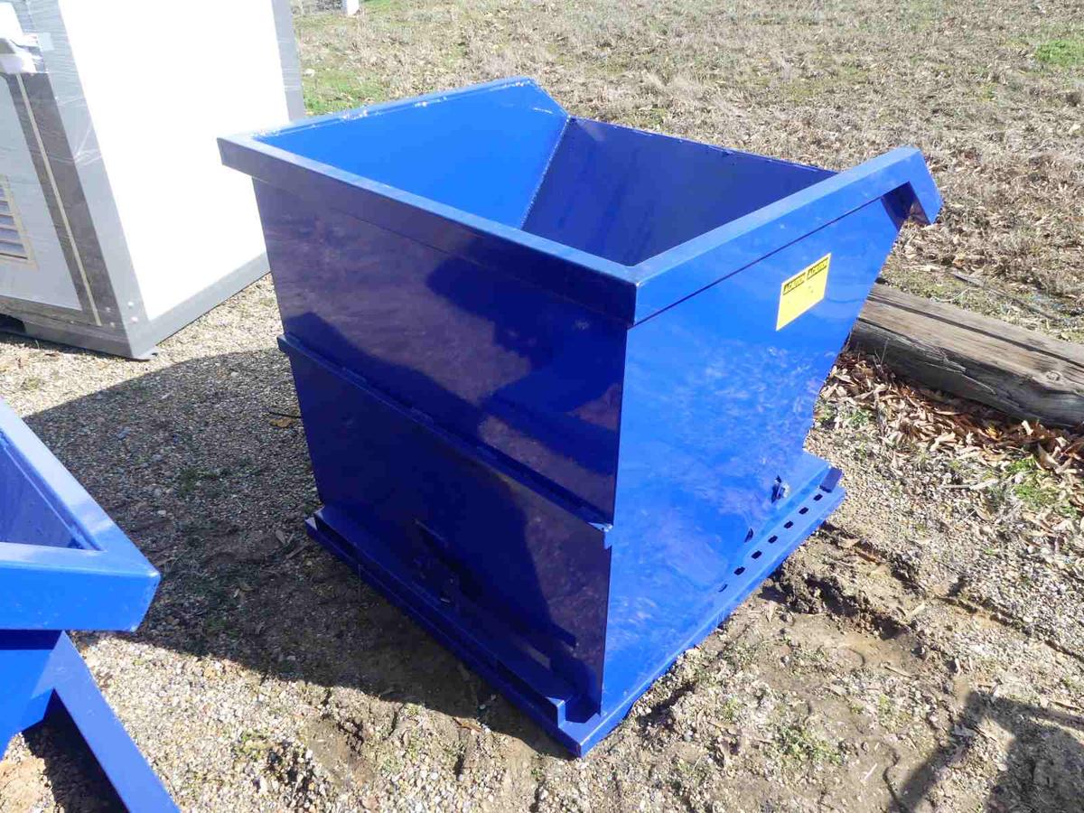 Unused Greatbear Self-dumping Hopper: 1 cu yd, Forklift Pockets