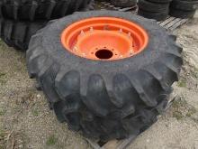 (2) Goodyear 13.6-24 Tires w/ Kubota Rims