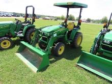 2018 John Deere 3038E Tractor, s/n 1LV3038EJJJ123320: JD 300E Loader, 128 h