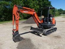 2015 Kubota KX71-3 Mini Excavator, s/n JKUK0713A01H21815: 4-post Canopy, Ru