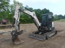 2020 Bobcat E55 Mini Excavator, s/n AJ1915956: Encl. Cab, Hyd. Thumb, Blade