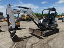 2015 Bobcat E42 Mini Excavator, s/n B2VW11822: Canopy, Rubber Tracks, Blade