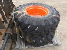 (2) Trac Loader 15x19.5 NHS Tires w/ Kubota Rims