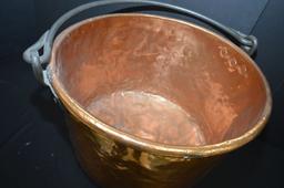 Large Copper Pail W/ Hand Forged Black Handle