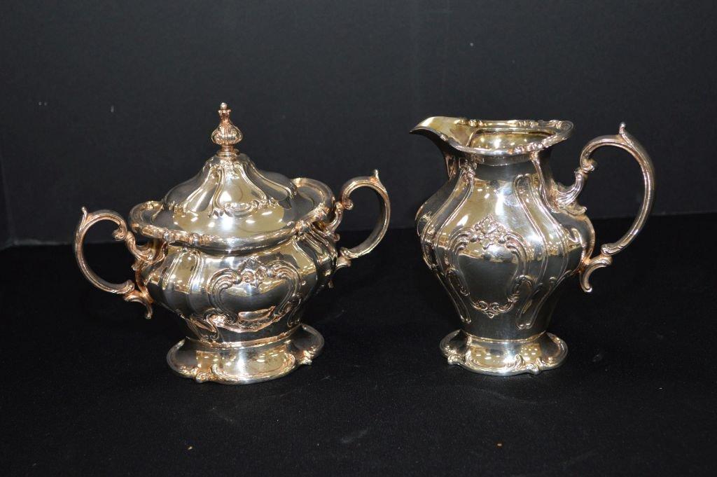 Gorham Silver Company Cream & Covered Sugar Set