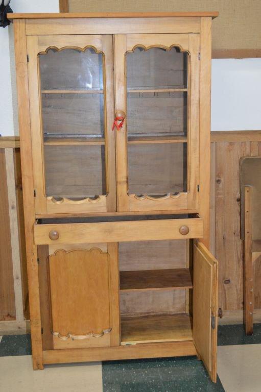 Wooden China Hutch W/ Glass Doors