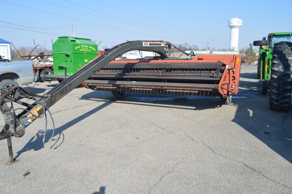 1990 1160 Hesston Hydra Swing Mower Conditioner, 14' Sickle, Rubber On Stee