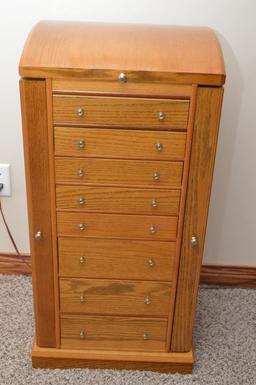 9 Drawer Armoire With 2 Side Doors And Lift Top Storage