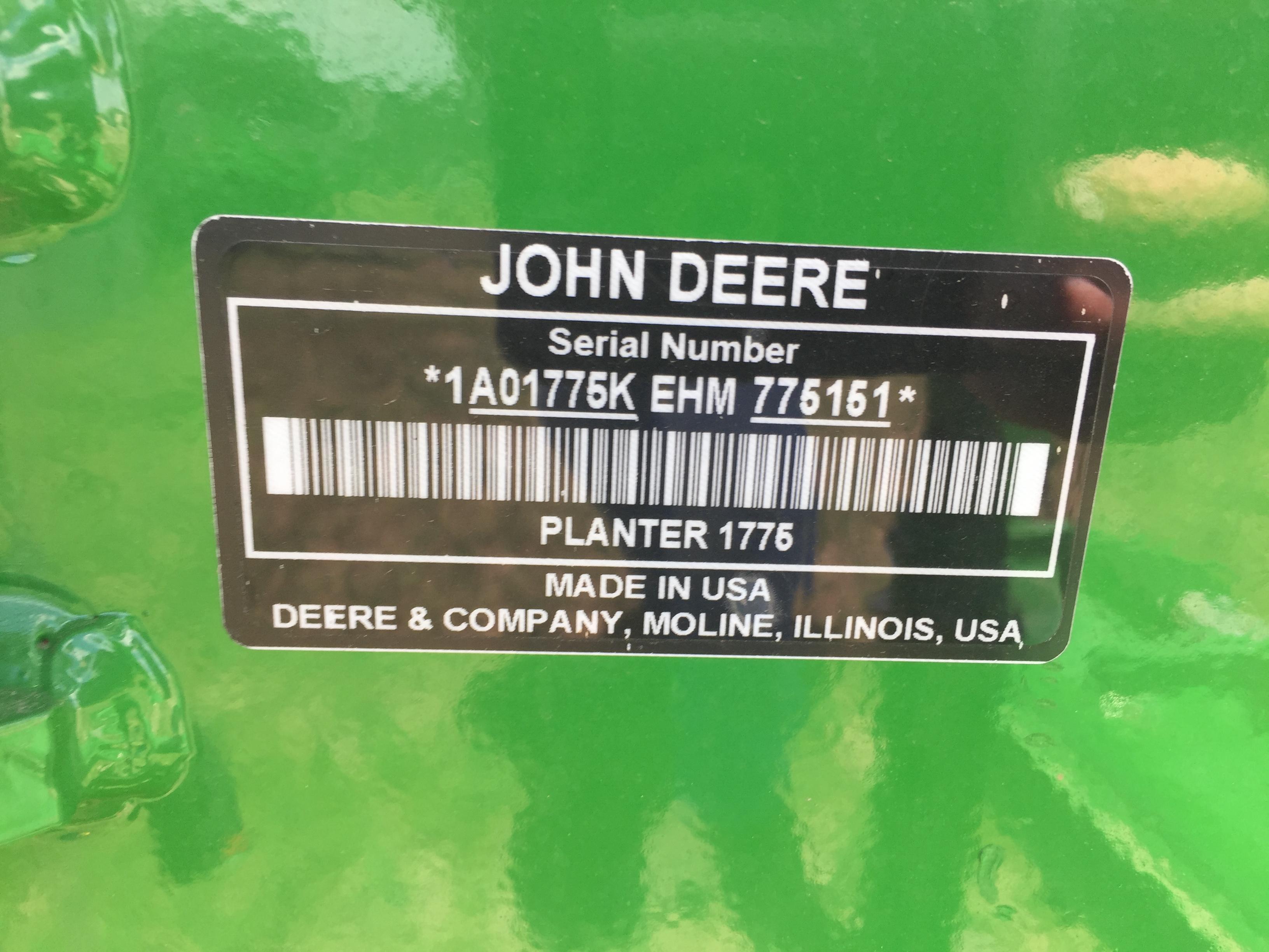 2018 John Deere 1775nt Planter, 16row 30”, Maxemerge 5e Row Units, Electric