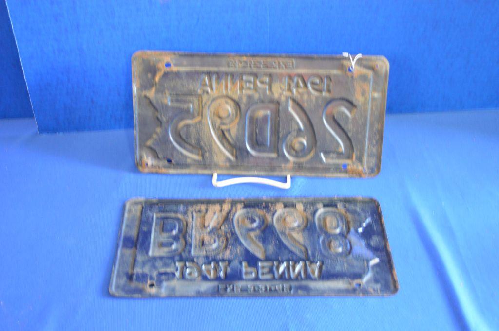 2 - 1941 Penna State License Plates - Not Matching