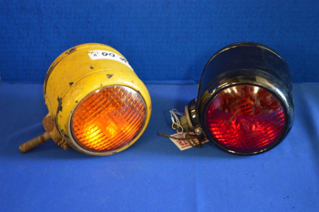 Truck Marker Turn Signal Lamp - 1 Nos W/red Lens - One Yellow W/ Red And Am