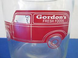 Gordon's Fresh Foods Store Jar W/ Lid 10" Tall