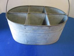 Galvanized Chevrolet Sales And Service Bucket/carrier 12" Long, 8" Wide, 11