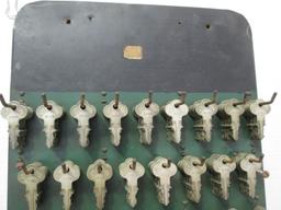 Independent Lock Company Fitchburg, Mass Wood Key Rack With Approx 700 Keys