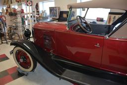 1929 Chevrolet Roadster Restored, New Interior, New Top, Rear Mount Spare T